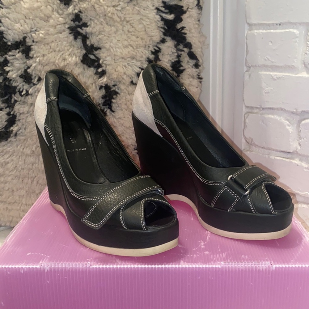 Miu Miu Calzature Donna Black and grey “Militare” wedges Size 8